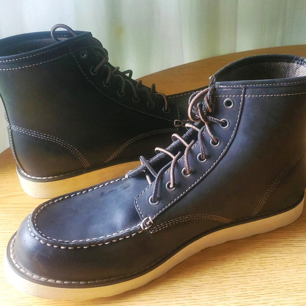 Eastland Men's Lumber Up Moc Toe Work Boots/ Size 12D/ Charcoal Gray Leather